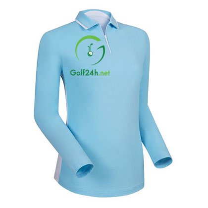 Áo gôn FJ LS Zip Placket Sun Protection Shirt with Mesh Side Panels Sky w. White (95244)