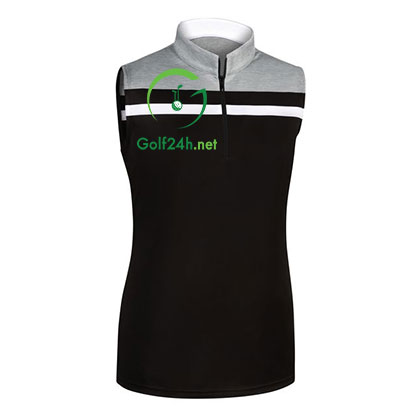 Áo gôn FJ Interlock Color Block Sleeveless Zip Shirt Black (95254)